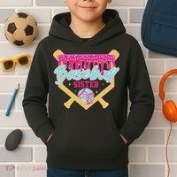 Baseball Sister Drip Ice Cream Baseball Game Day Kids Hoodie thumb 2