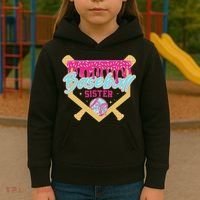 Baseball Sister Drip Ice Cream Baseball Game Day Kids Hoodie thumb 3