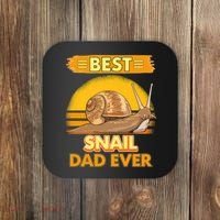  Best Snail Dad Ever Father's Day Slug Snails Coaster thumb 0