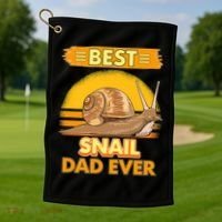  Best Snail Dad Ever Father's Day Slug Snails Golf Towel thumb 1
