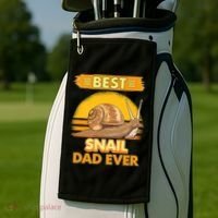 Best Snail Dad Ever Father's Day Slug Snails Golf Towel thumb 2