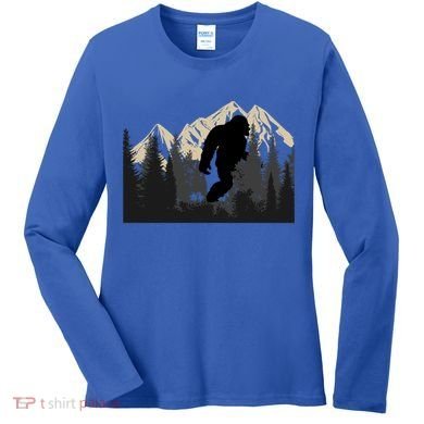 Bigfoot Sasquatch Design And Trip Hiking Lovers Gift Women's Long Sleeve Shirt