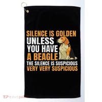 Beagle Scent Dog Hunting Pet Breeder Silence Is Golden Golf Towel thumb 0