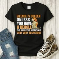 Beagle Scent Dog Hunting Pet Breeder Silence Is Golden Women's T-Shirt thumb 3