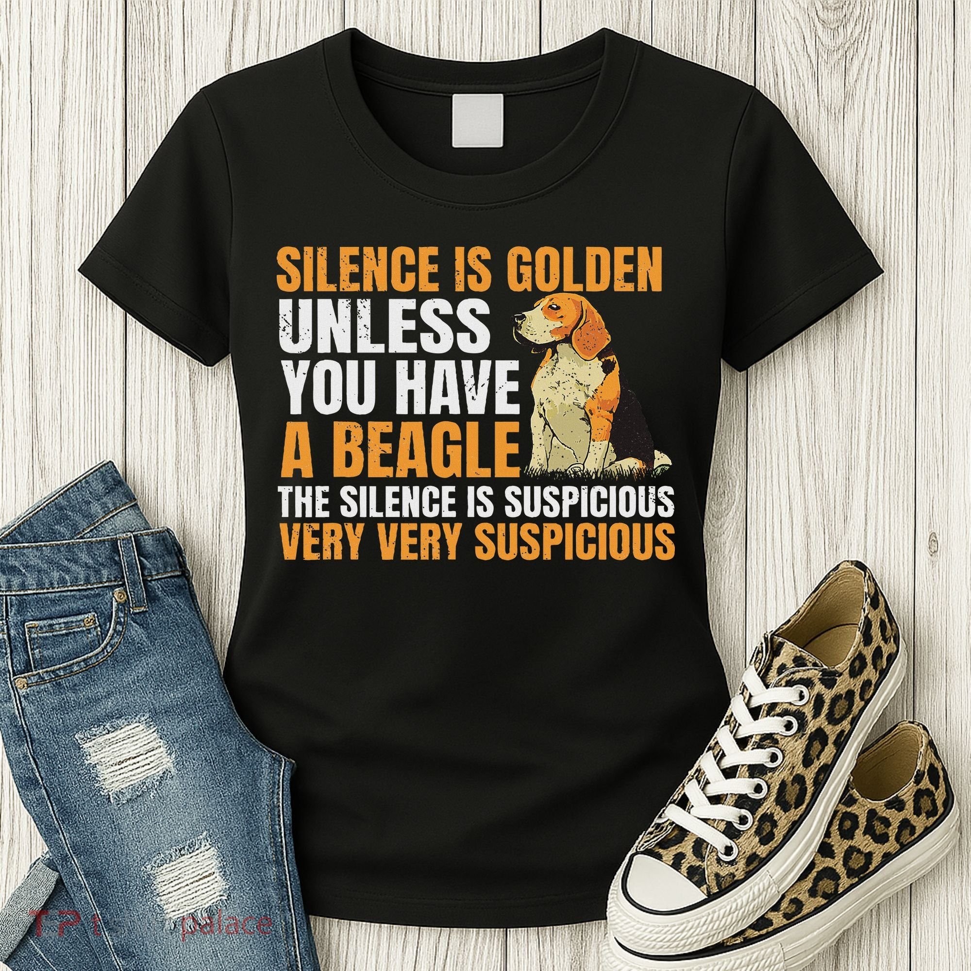 Beagle Scent Dog Hunting Pet Breeder Silence Is Golden Women's T-Shirt