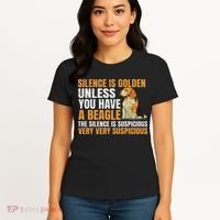 Beagle Scent Dog Hunting Pet Breeder Silence Is Golden Women's T-Shirt thumb 4
