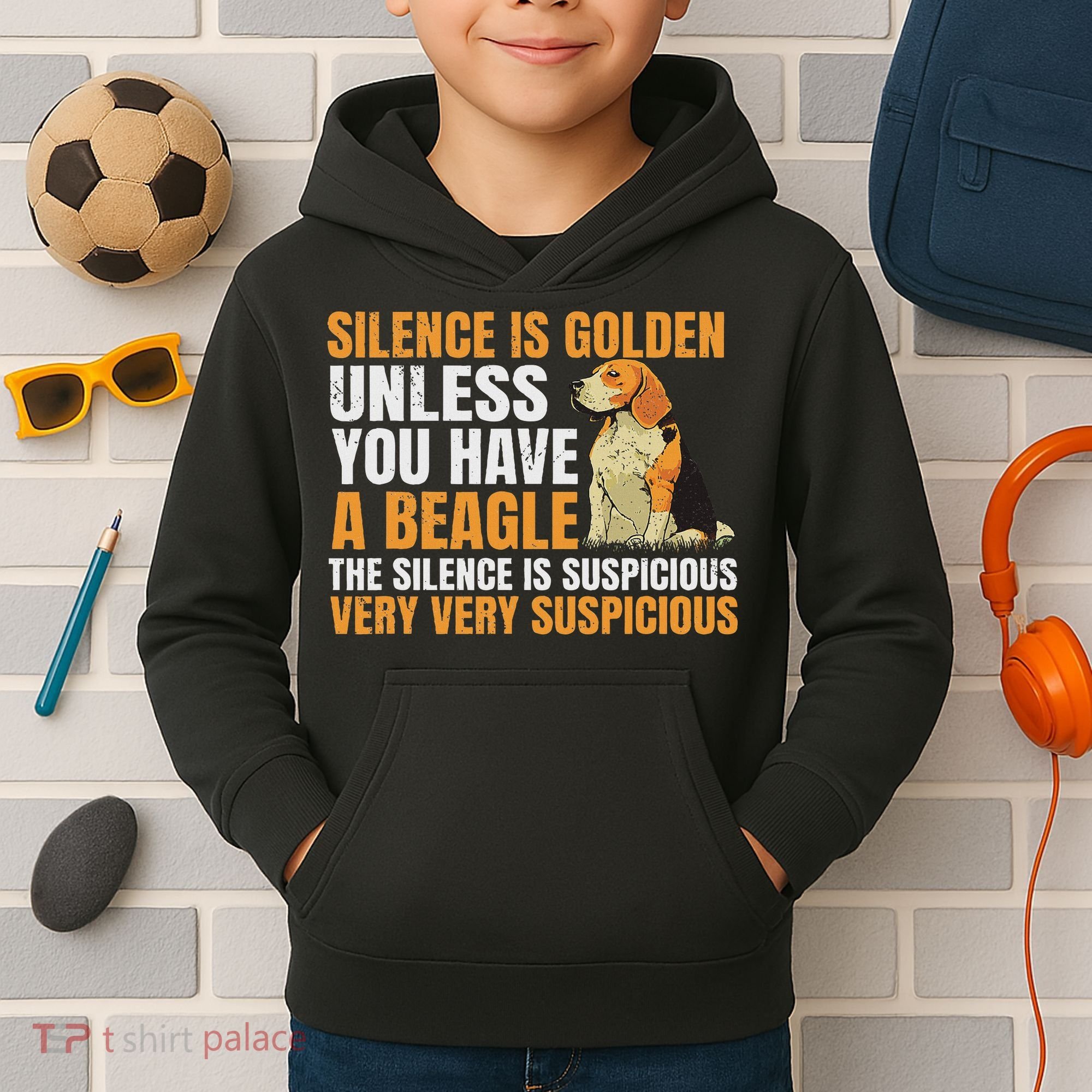 Beagle Scent Dog Hunting Pet Breeder Silence Is Golden Kids Hoodie