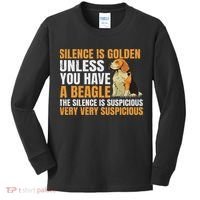 Beagle Scent Dog Hunting Pet Breeder Silence Is Golden Kids Long Sleeve Shirt thumb 0