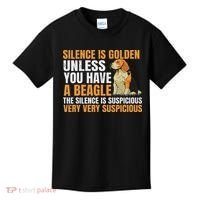 Beagle Scent Dog Hunting Pet Breeder Silence Is Golden Kids T-Shirt thumb 0