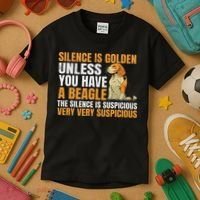Beagle Scent Dog Hunting Pet Breeder Silence Is Golden Kids T-Shirt thumb 3