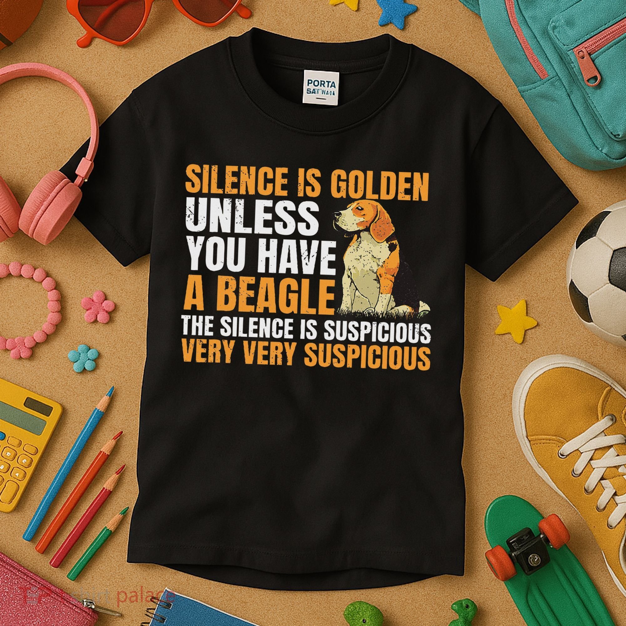 Beagle Scent Dog Hunting Pet Breeder Silence Is Golden Kids T-Shirt