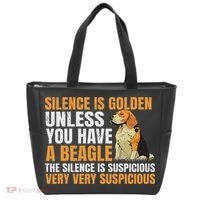 Beagle Scent Dog Hunting Pet Breeder Silence Is Golden Tote Bag thumb 0