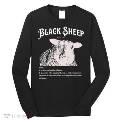 Black S.H.E.E.P Definition Sarcastic Quote Design For Everyone Long Sleeve Shirt