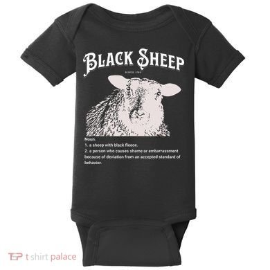 Black S.H.E.E.P Definition Sarcastic Quote Design For Everyone Baby Bodysuit