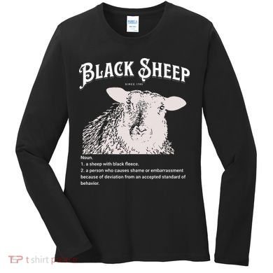 Black S.H.E.E.P Definition Sarcastic Quote Design For Everyone Women's Long Sleeve Shirt