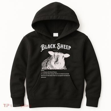 Black S.H.E.E.P Definition Sarcastic Quote Design For Everyone Kids Hoodie
