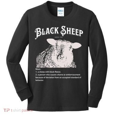 Black S.H.E.E.P Definition Sarcastic Quote Design For Everyone Kids Long Sleeve Shirt