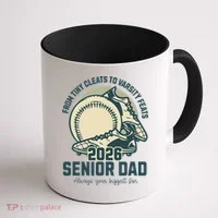 Baseball Senior Dad 2026 Tiny Cleats Varsity Feats Coffee Mug thumb 1