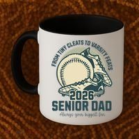 Baseball Senior Dad 2026 Tiny Cleats Varsity Feats Coffee Mug thumb 2