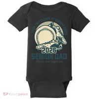 Baseball Senior Dad 2026 Tiny Cleats Varsity Feats Baby Bodysuit thumb 0