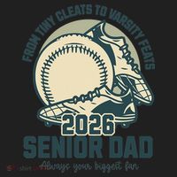 Baseball Senior Dad 2026 Tiny Cleats Varsity Feats Hat thumb 2