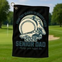 Baseball Senior Dad 2026 Tiny Cleats Varsity Feats Golf Towel thumb 1