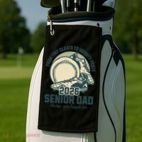 Baseball Senior Dad 2026 Tiny Cleats Varsity Feats Golf Towel thumb 2