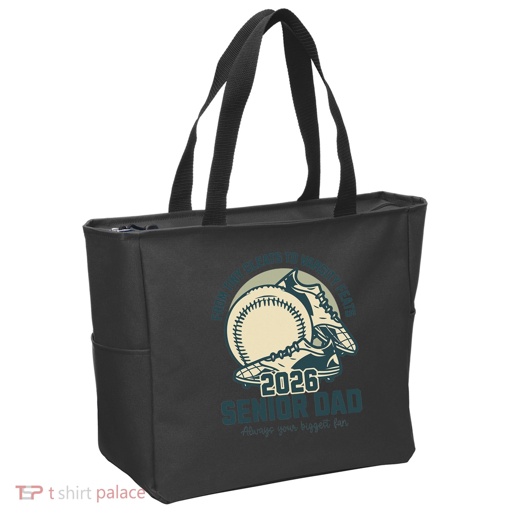 Baseball Senior Dad 2026 Tiny Cleats Varsity Feats Tote Bag