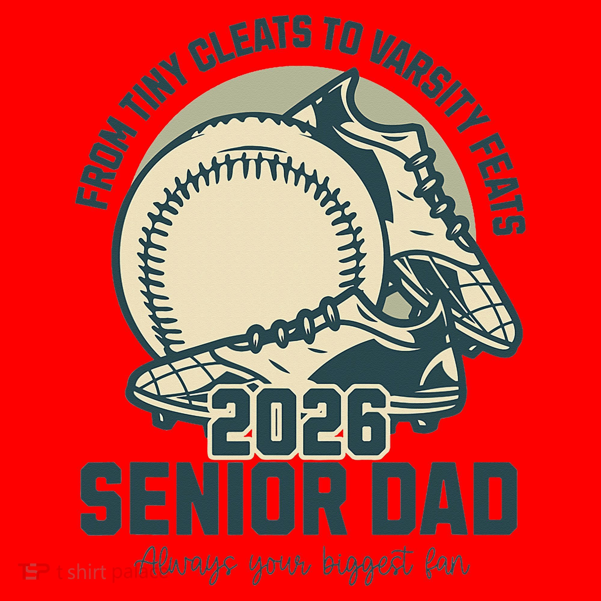 Baseball Senior Dad 2026 Tiny Cleats Varsity Feats Santa Hat