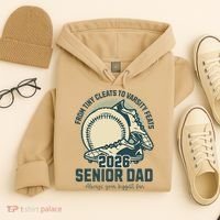 Baseball Senior Dad 2026 Tiny Cleats Varsity Feats Hoodie thumb 4