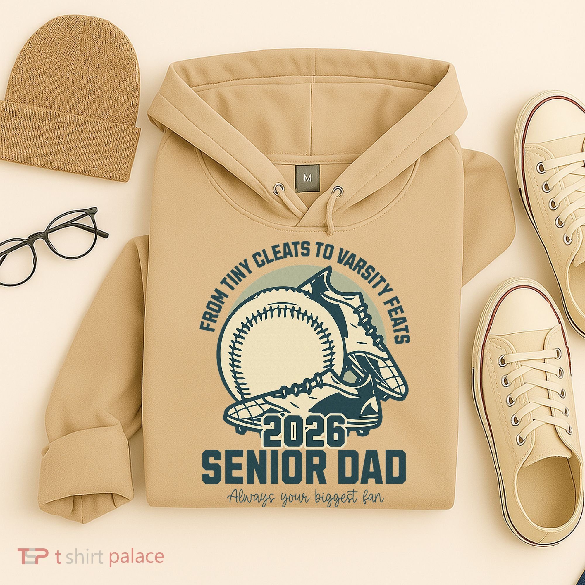 Baseball Senior Dad 2026 Tiny Cleats Varsity Feats Hoodie