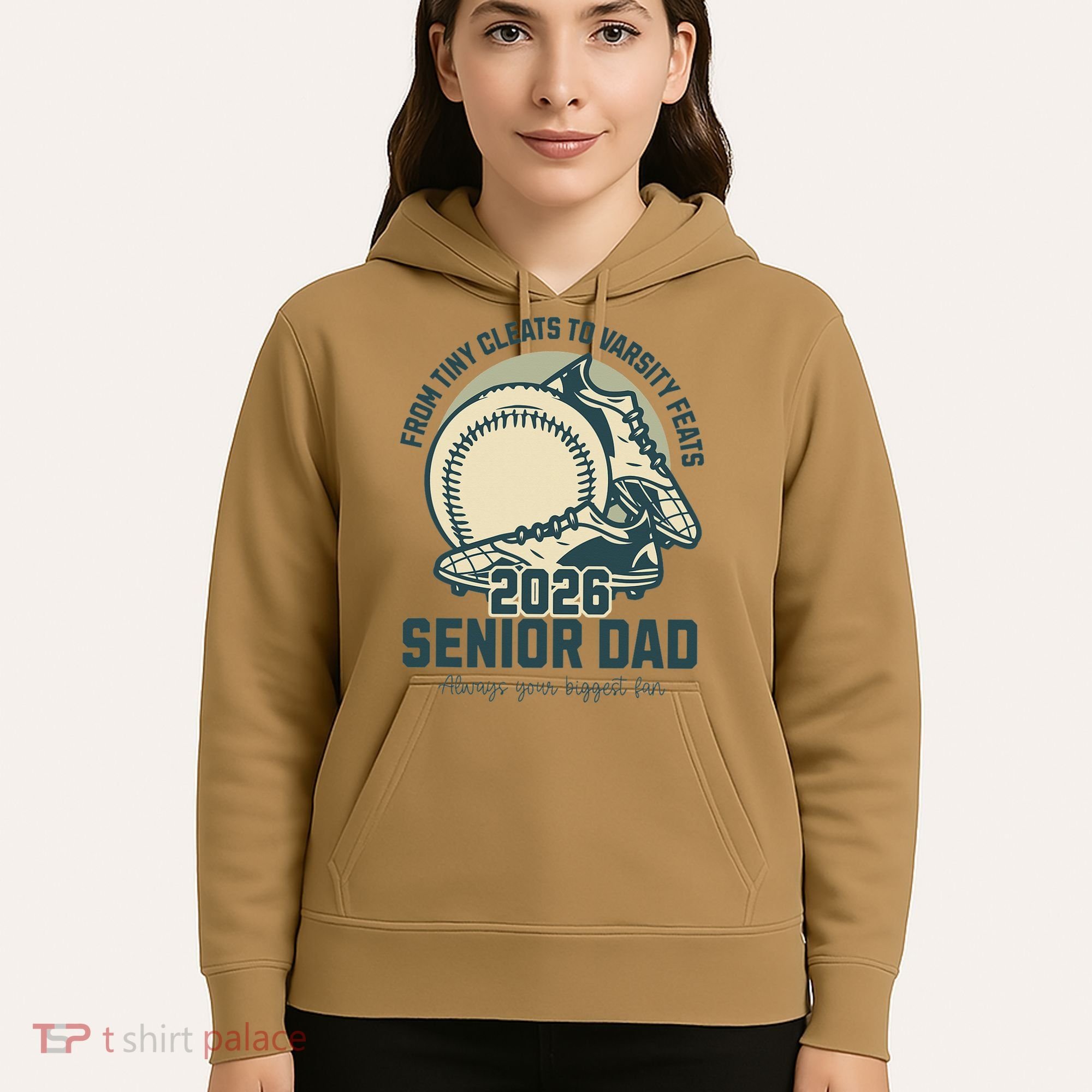 Baseball Senior Dad 2026 Tiny Cleats Varsity Feats Hoodie