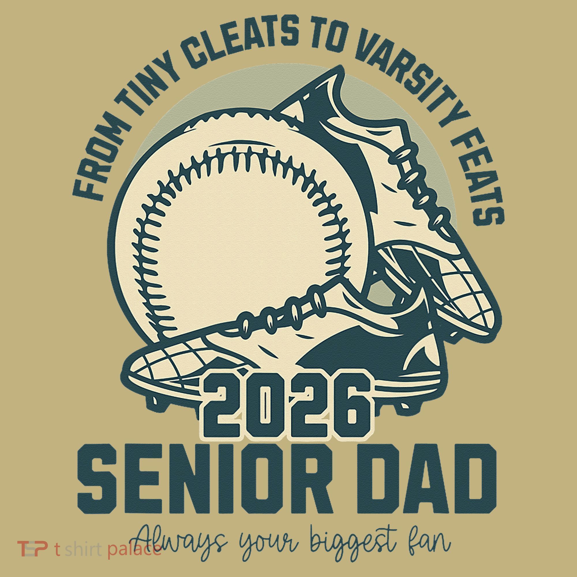 Baseball Senior Dad 2026 Tiny Cleats Varsity Feats Hoodie