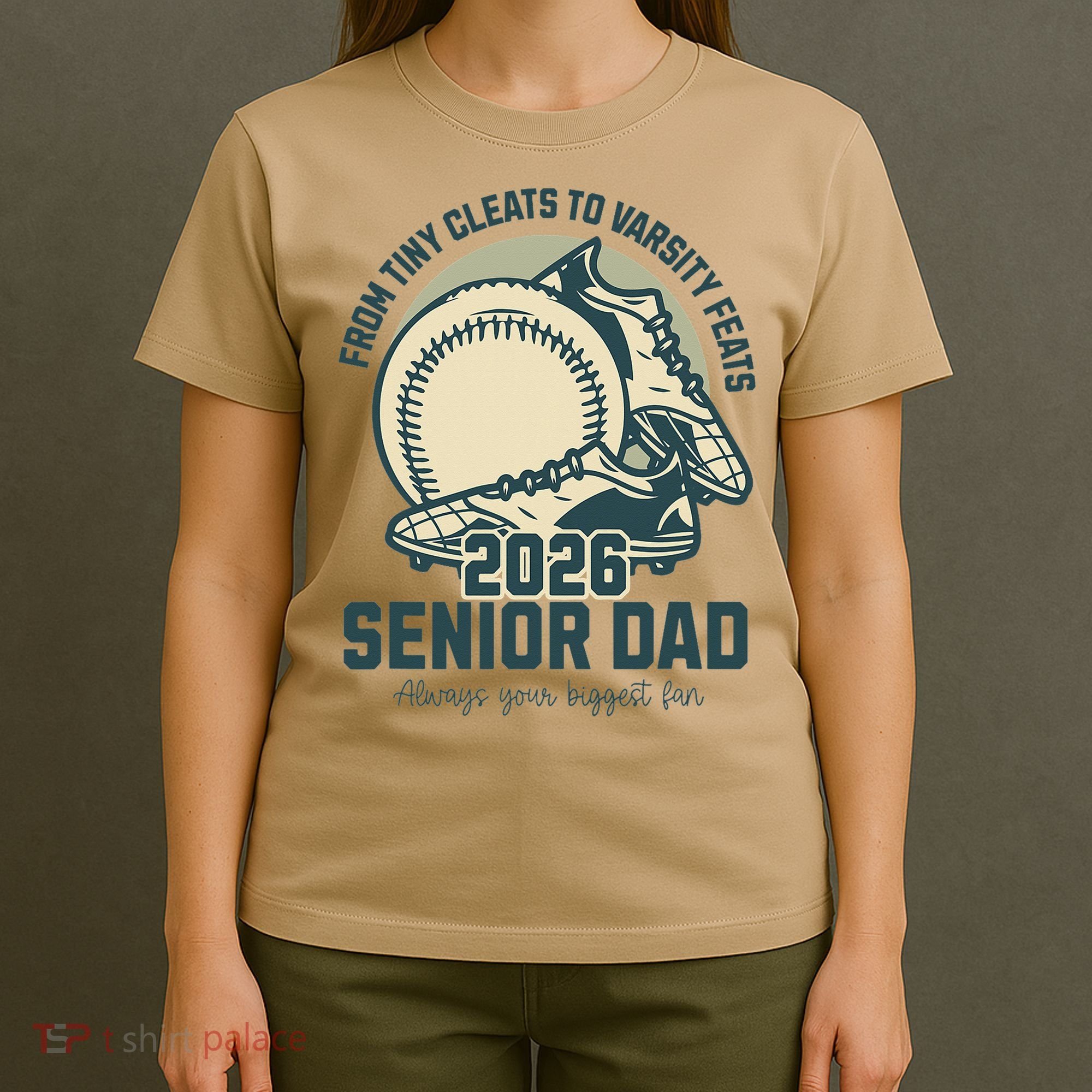 Baseball Senior Dad 2026 Tiny Cleats Varsity Feats T-Shirt