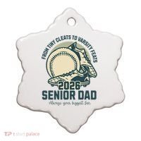 Baseball Senior Dad 2026 Tiny Cleats Varsity Feats Ceramic Ornament thumb 0