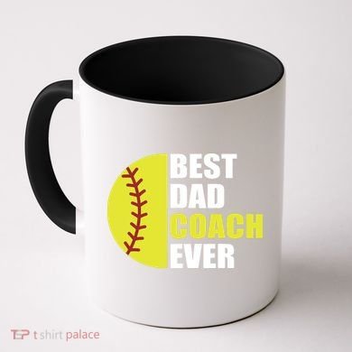 Best Softball Dad Coach Ever Fathers Day Softball Coach Dad Coffee Mug