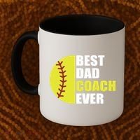 Best Softball Dad Coach Ever Fathers Day Softball Coach Dad Coffee Mug thumb 2