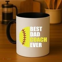 Best Softball Dad Coach Ever Fathers Day Softball Coach Dad Coffee Mug thumb 4