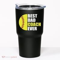 Best Softball Dad Coach Ever Fathers Day Softball Coach Dad Tumbler thumb 0