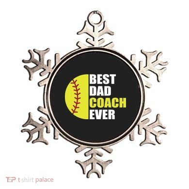 Best Softball Dad Coach Ever Fathers Day Softball Coach Dad Ornament