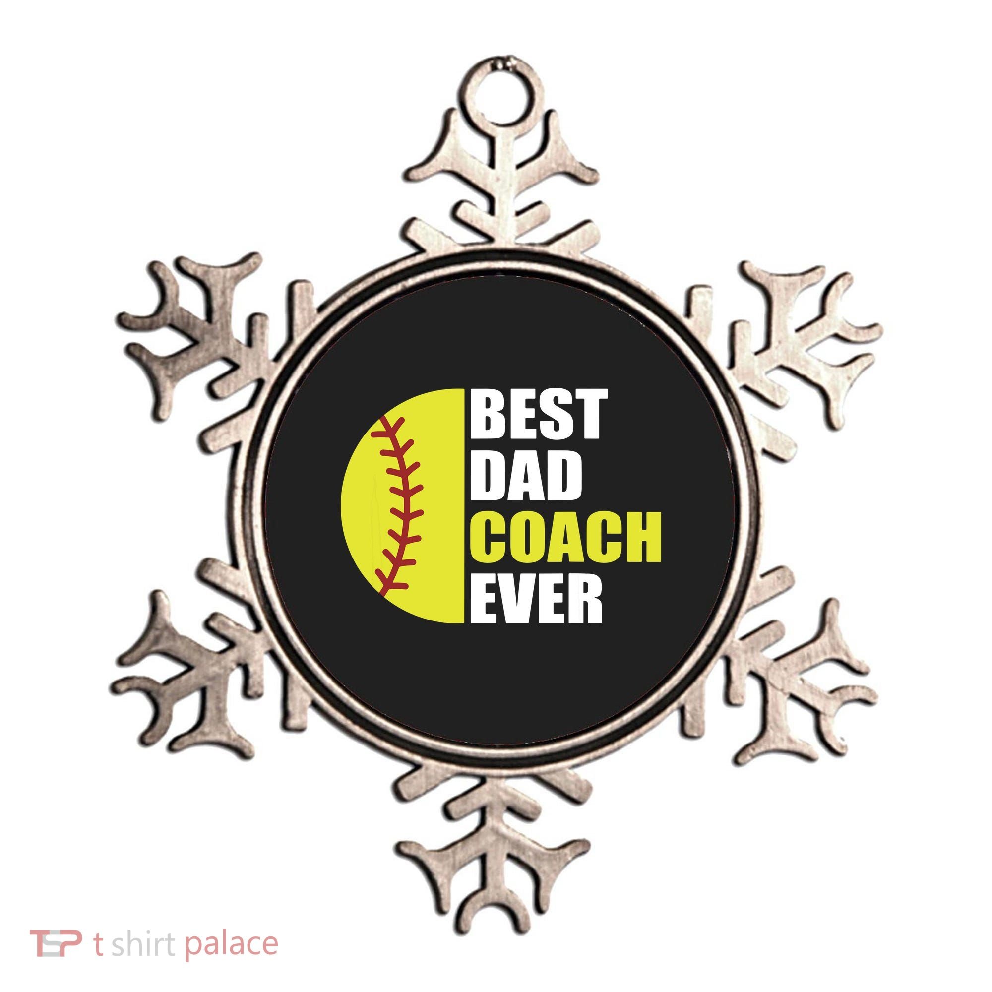 Best Softball Dad Coach Ever Fathers Day Softball Coach Dad Ornament