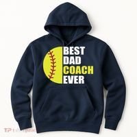 Best Softball Dad Coach Ever Fathers Day Softball Coach Dad Hoodie thumb 0