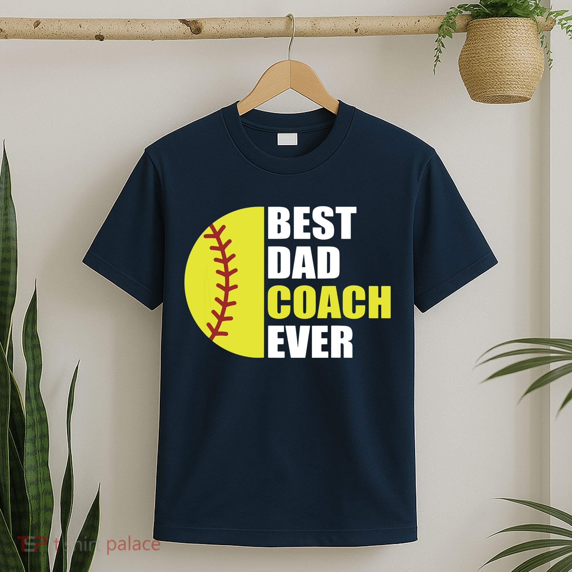 Best Softball Dad Coach Ever Fathers Day Softball Coach Dad T-Shirt