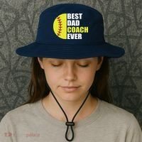 Best Softball Dad Coach Ever Fathers Day Softball Coach Dad Bucket Hat thumb 3