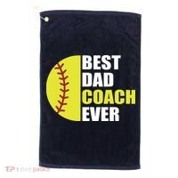 Best Softball Dad Coach Ever Fathers Day Softball Coach Dad Golf Towel thumb 0
