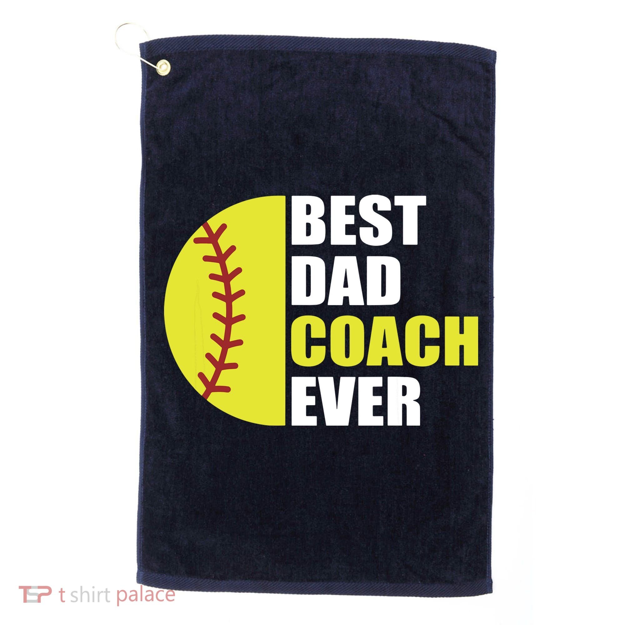 Best Softball Dad Coach Ever Fathers Day Softball Coach Dad Golf Towel