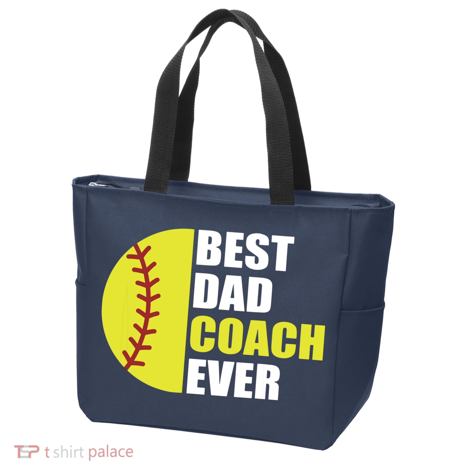 Best Softball Dad Coach Ever Fathers Day Softball Coach Dad Tote Bag