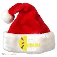 Best Softball Dad Coach Ever Fathers Day Softball Coach Dad Santa Hat thumb 0
