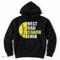 Best Softball Dad Coach Ever Retro Father Softball Coach Dad Hoodie thumb 0