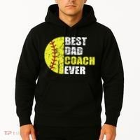 Best Softball Dad Coach Ever Retro Father Softball Coach Dad Hoodie thumb 2